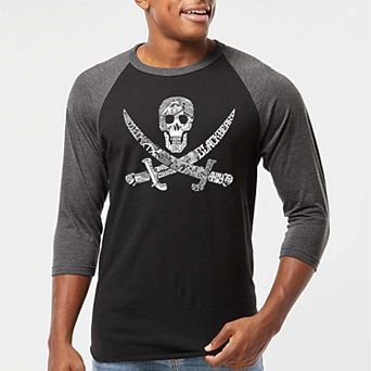 PIRATE CAPTAINS, SHIPS AND IMAGERY - Men's Raglan Baseball Word Art T-shirt