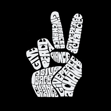 PEACE FINGERS - Men's Raglan Baseball Word Art T-shirt