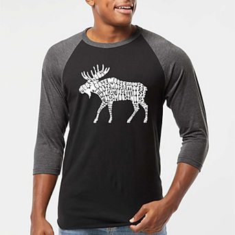 Moose - Men's Raglan Baseball Word Art T-shirt