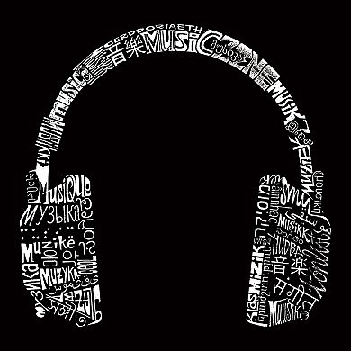 HEADPHONES - LANGUAGES - Men's Raglan Baseball Word Art T-shirt
