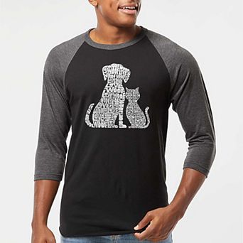 Dogs and Cats - Men's Raglan Baseball Word Art T-shirt