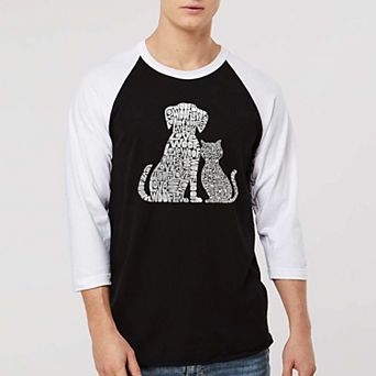 Dogs and Cats - Men's Raglan Baseball Word Art T-shirt