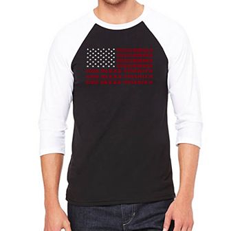 God Bless America - Men's Raglan Baseball Word Art T-shirt