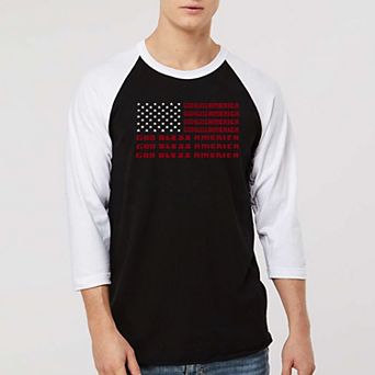 God Bless America - Men's Raglan Baseball Word Art T-shirt
