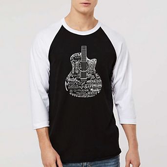 Languages Guitar - Men's Raglan Baseball Word Art T-shirt