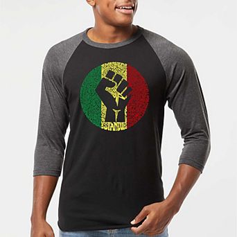 Get Up Stand Up - Men's Raglan Baseball Word Art T-shirt