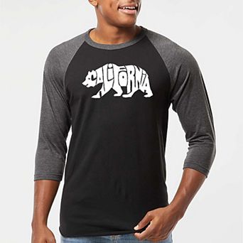 California Bear - Men's Raglan Baseball Word Art T-shirt