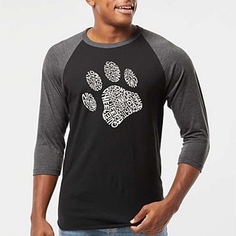 Dog Paw - Men's Raglan Baseball Word Art T-shirt