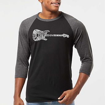 Rock Guitar - Men's Raglan Baseball Word Art T-shirt