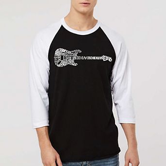 Rock Guitar - Men's Raglan Baseball Word Art T-shirt