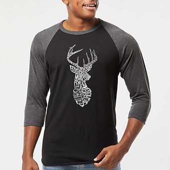 Types of Deer - Men's Raglan Baseball Word Art T-shirt