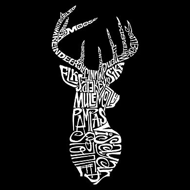 Types of Deer - Men's Raglan Baseball Word Art T-shirt