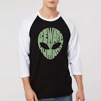 Beware of Humans - Men's Raglan Baseball Word Art T-shirt