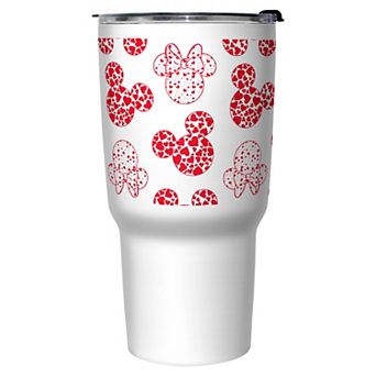 Mickey Mouse And Minnie Heart Print Heads 27-oz. Stainless Steel Travel Mug