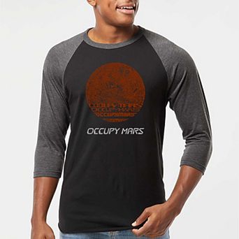 Occupy Mars - Men's Raglan Baseball Word Art T-shirt