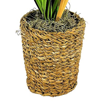 Artificial Pampas Grass Basket Floor Decor