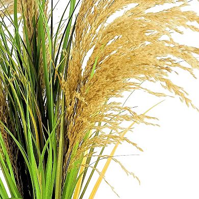 Artificial Pampas Grass Basket Floor Decor