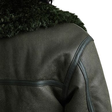 Women's NVLT Shearling Double Breasted Long Coat