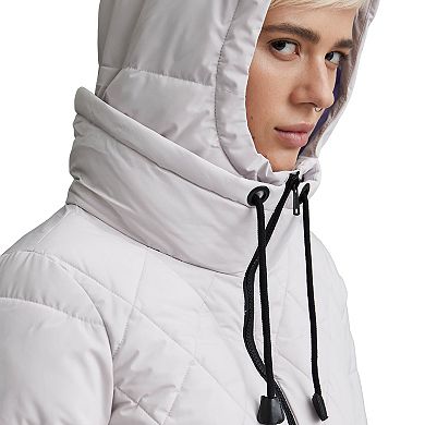 Women's NVLT Mixed Quilt Hooded Puffer Coat