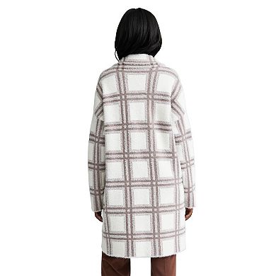 Women's NVLT Plaid Patterned Coatigan