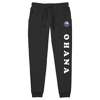 Disney's Lilo & Stitch Men's Ohana Text Stitch Banded Bottom Pajama Pants