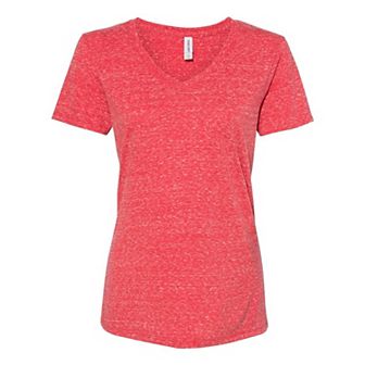 Jerzees Women´s Snow Heather Jersey V-neck T-shirt