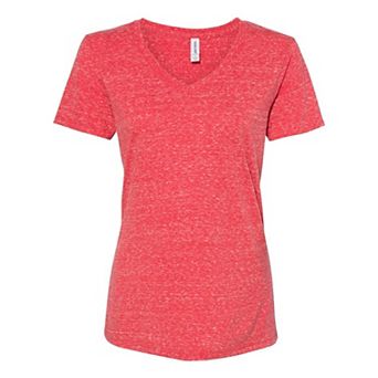 Jerzees Women´s Snow Heather Jersey V-neck T-shirt