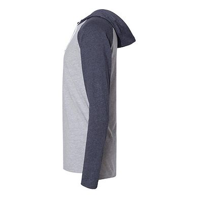 LAT Fine Jersey Hooded Long Sleeve Raglan T-Shirt
