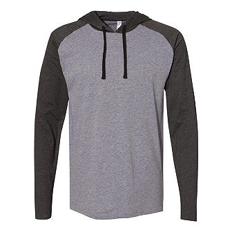 LAT Fine Jersey Hooded Long Sleeve Raglan T-Shirt