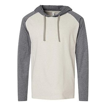 LAT Fine Jersey Hooded Long Sleeve Raglan T-Shirt