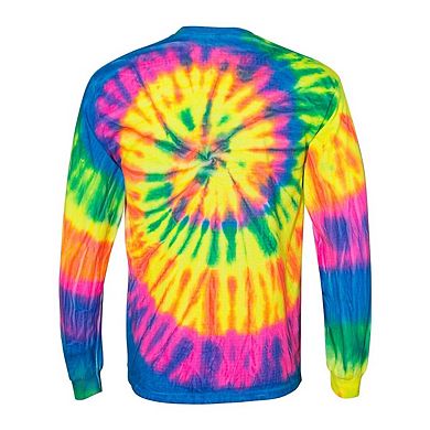 Dyenomite Multi-Color Spiral Tie-Dyed Long Sleeve T-Shirt