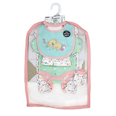 Baby Boys and Girls Koala Bear 5 Pc Layette Gift Set in Mesh Bag