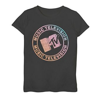 Plus Size Girls MTV Circle Neon Slant MTV Logo Graphic Tee