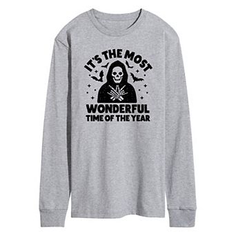 Men's Most Wonderful Time of Year Grim Reaper Long Sleeve Graphic Tee