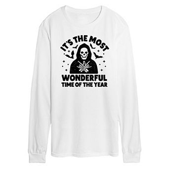 Men's Most Wonderful Time of Year Grim Reaper Long Sleeve Graphic Tee