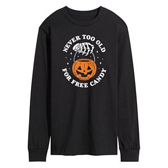 Men's Never Too Old For Free Candy Long Sleeve Graphic Tee