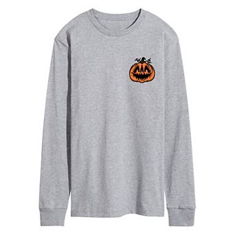 Men's Spooky Jack O' Lantern Long Sleeve Graphic Tee