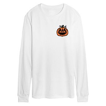 Men's Spooky Jack O' Lantern Long Sleeve Graphic Tee