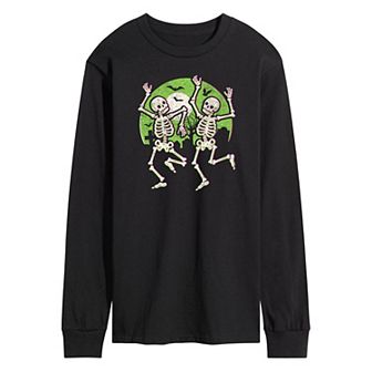 Men's Dancing Skeletons Long Sleeve Graphic Tee