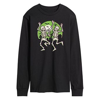 Men's Dancing Skeletons Long Sleeve Graphic Tee