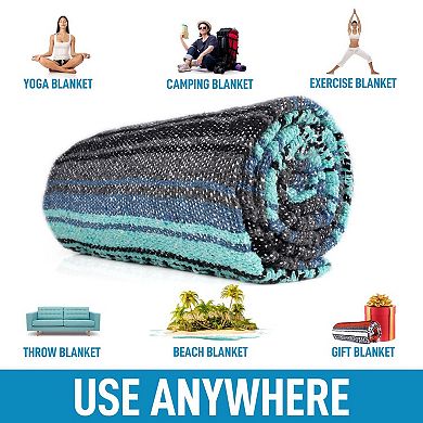 Zulay Home Hand Woven Yoga Blanket & Outdoor Blanket