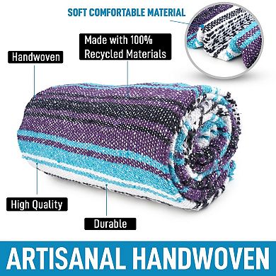 Zulay Home Hand Woven Yoga Blanket & Outdoor Blanket