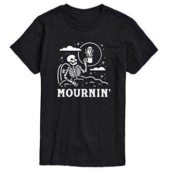Men's Mournin Skeleton and Coffee Graphic Tee