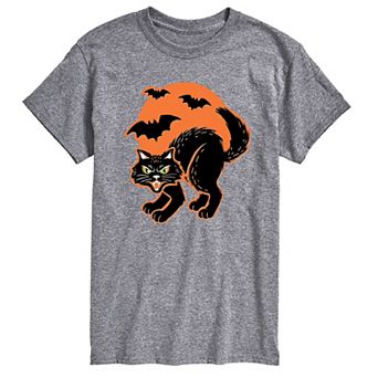 Men's Vintage Paper Cat Halloween Graphic Tee