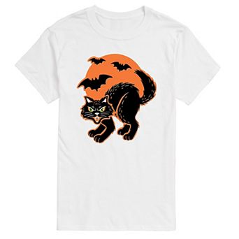Men's Vintage Paper Cat Halloween Graphic Tee