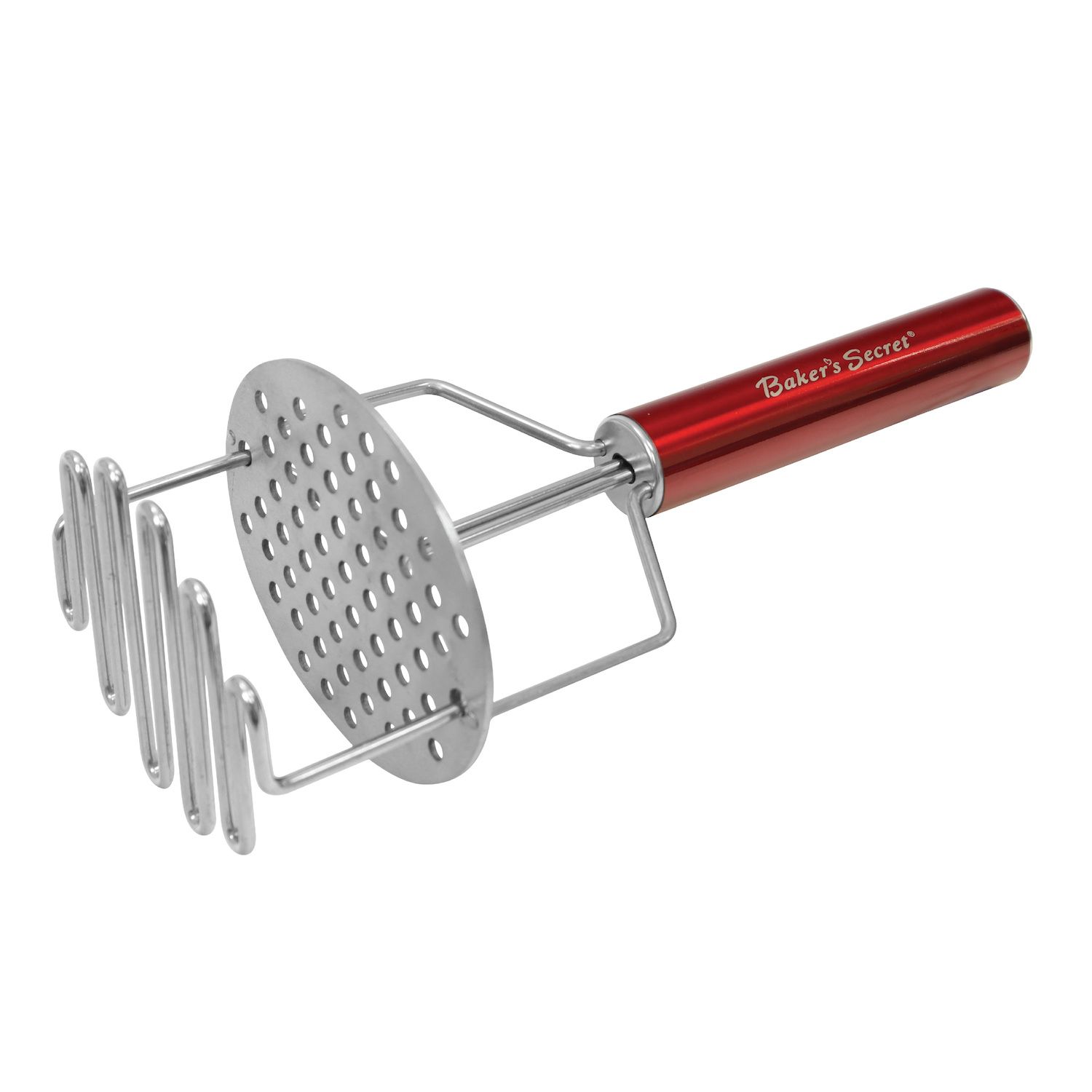 Potato Masher - Silicone Protect Body with Premuim Stainless Steel Non  Scratch Cookware for Smooth Mashed Potato Vegetables and Fruits Color Red 