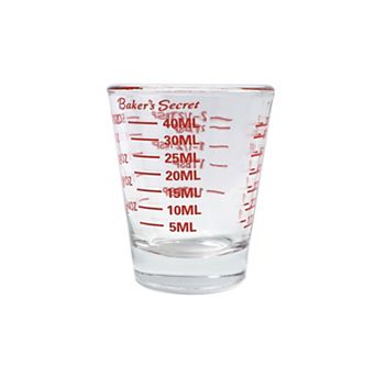Baker's Secret Glass Durable Thick 1.5oz Measuring 2.44"x2.05"x2.05" Clear