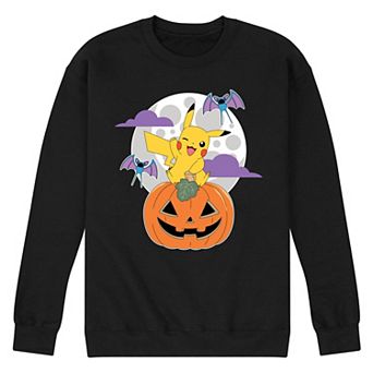 Men's Pokemon Pikachu Pumpkin With Moon Fleece Pullover