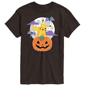 Men's Pokemon Pikachu Pumpkin With Moon Graphic Tee