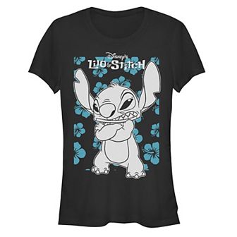 Disney's Lilo & Stitch Tropical Flower Portrait Movie Poster Juniors' Graphic Tee